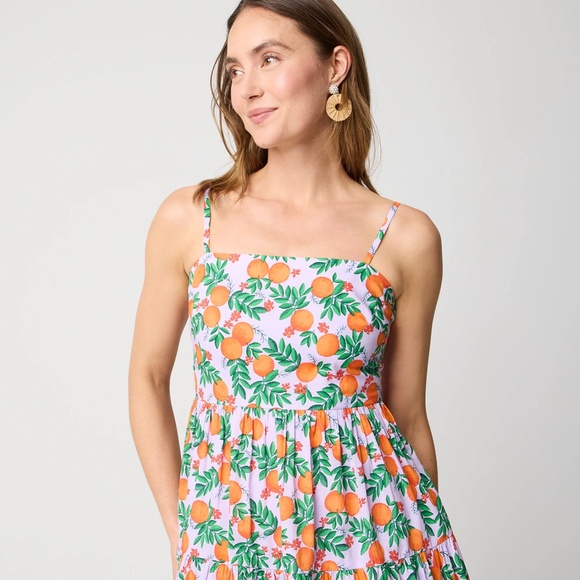 New JCREW Size 6 Strappy Midi Dress in Vintage Lilac Multi $128 CK724 - Picture 3 of 5